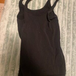 Athleta Black Ribbed Tank Top